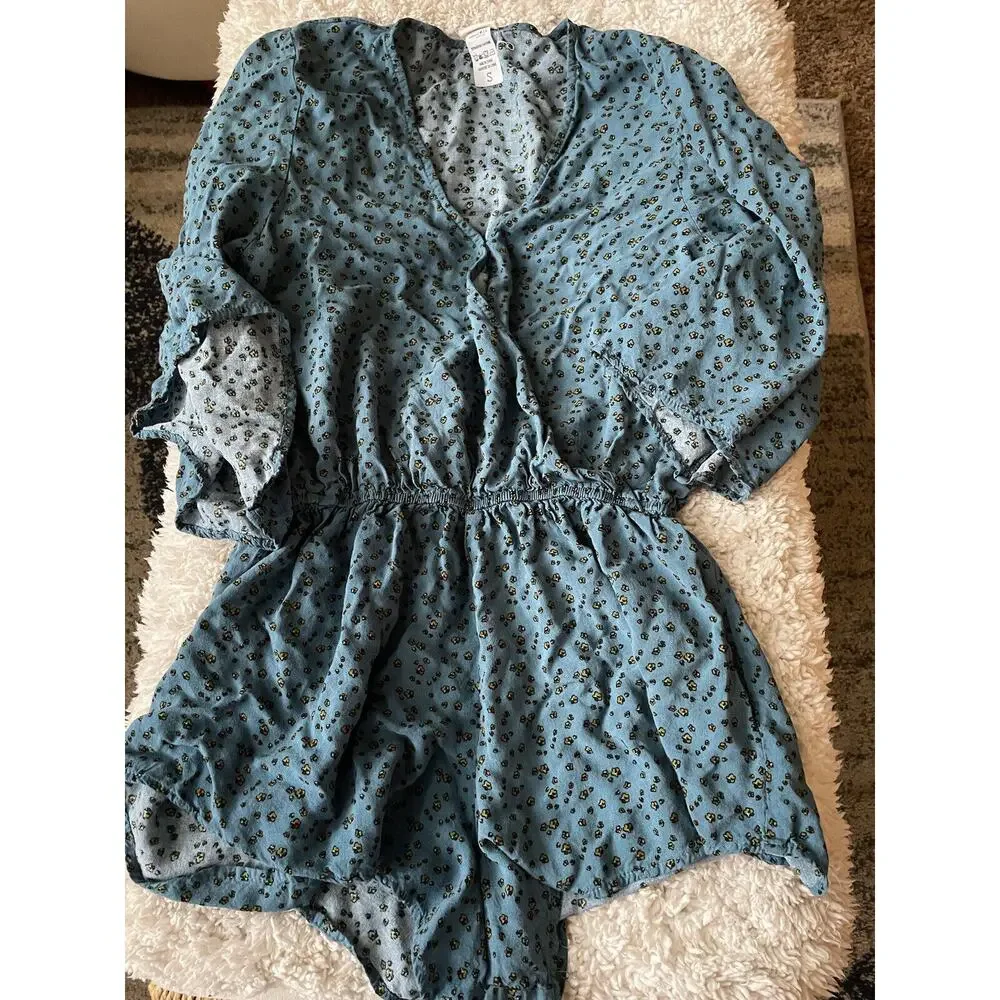 Natural Life Women’s Sz. S Sea Green Floral One Pc. Romper. Great Outfit - Picture 9 of 11